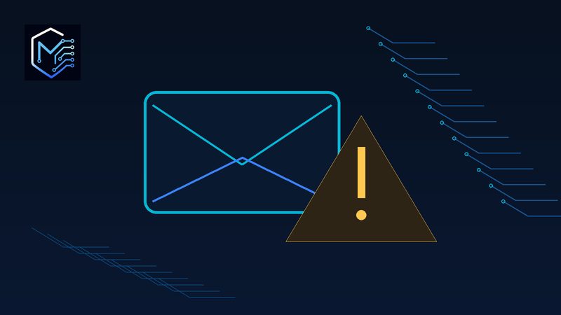Illustration of warning signs on a suspicious email